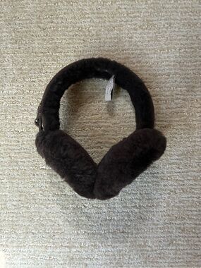 Ugg Plush Faux Fur Earmuffs Headphones - Black